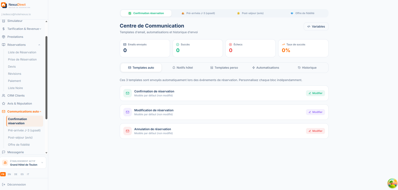 Communications Auto. — Nostaya Back Office Manager
